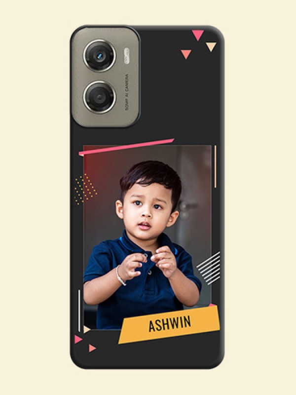 Photo Frame with Triangle Small Dots on Photo On Space Black Custom Soft Matte Mobile Back Cover - Motorola Moto G06 Power