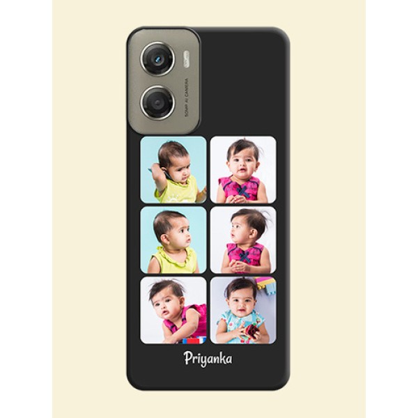 Floral Art with 6 Image Holder on Photo On Space Black Custom Soft Matte Mobile Back Cover - Motorola Moto G06 Power Floral Art with 6 Image Holder on Photo On Space Black Custom Soft Matte Mobile Back Cover - Motorola Moto G06 Power