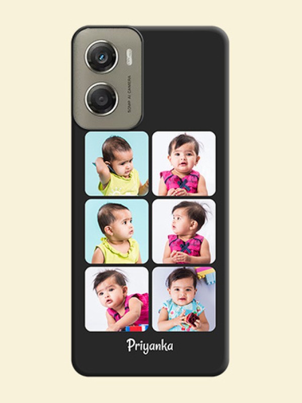 Floral Art with 6 Image Holder on Photo On Space Black Custom Soft Matte Mobile Back Cover - Motorola Moto G06 Power