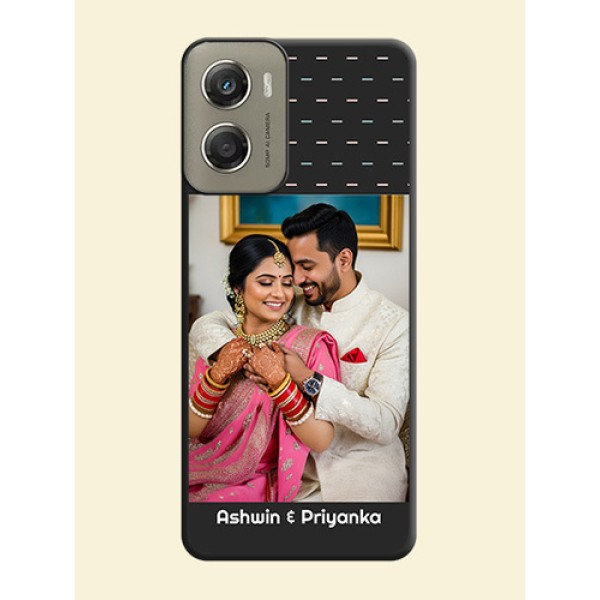 Line Pattern Design with Text On Space Black Custom Soft Matte Mobile Back Cover - Motorola Moto G06 Power Line Pattern Design with Text On Space Black Custom Soft Matte Mobile Back Cover - Motorola Moto G06 Power