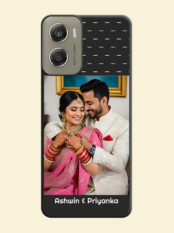 Line Pattern Design with Text On Space Black Custom Soft Matte Mobile Back Cover - Motorola Moto G06 Power