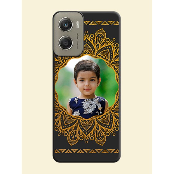 Round Image with Floral Design On Space Black Custom Soft Matte Mobile Back Cover - Motorola Moto G06 Power Round Image with Floral Design On Space Black Custom Soft Matte Mobile Back Cover - Motorola Moto G06 Power