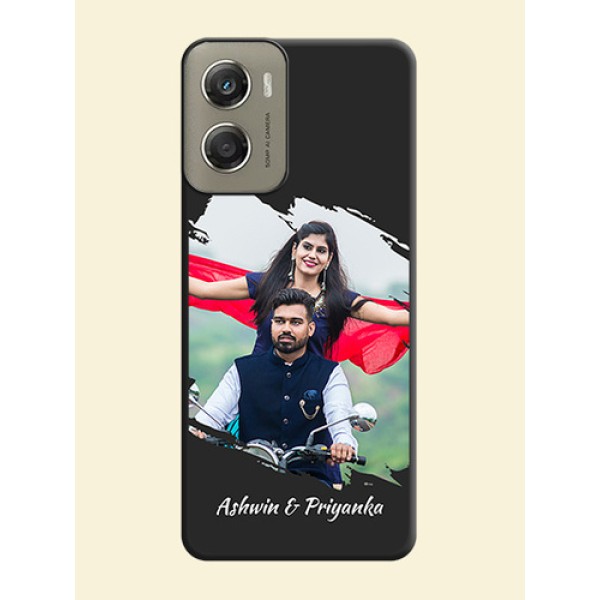 Grunge Brush Strokes on Photo On Space Black Custom Soft Matte Mobile Back Cover - Motorola Moto G06 Power Grunge Brush Strokes on Photo On Space Black Custom Soft Matte Mobile Back Cover - Motorola Moto G06 Power