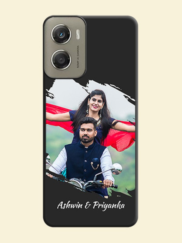 Grunge Brush Strokes on Photo On Space Black Custom Soft Matte Mobile Back Cover - Motorola Moto G06 Power