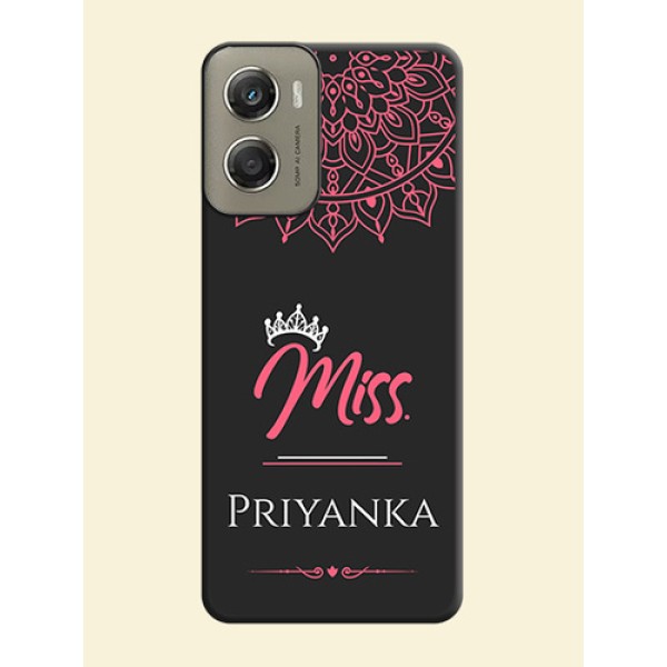 Mrs Name with Floral Design On Space Black Custom Soft Matte Mobile Back Cover - Motorola Moto G06 Power Mrs Name with Floral Design On Space Black Custom Soft Matte Mobile Back Cover - Motorola Moto G06 Power