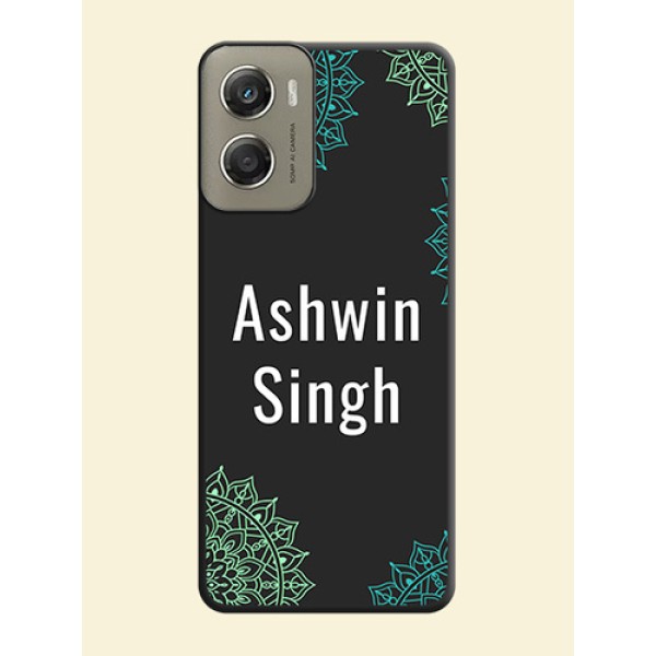 Your Name with Floral Design On Space Black Custom Soft Matte Mobile Back Cover - Motorola Moto G06 Power Your Name with Floral Design On Space Black Custom Soft Matte Mobile Back Cover - Motorola Moto G06 Power