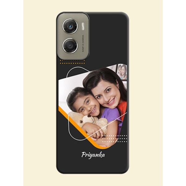 Yellow Triangle on Photo On Space Black Custom Soft Matte Mobile Back Cover - Motorola Moto G06 Power