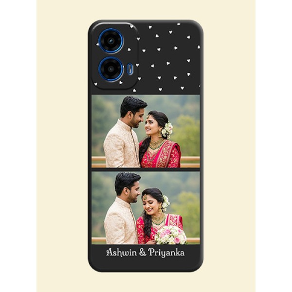 Miniature Love Symbols with Name On Space Black Custom Soft Matte Mobile Back Cover - Motorola Moto G45 5G Miniature Love Symbols with Name On Space Black Custom Soft Matte Mobile Back Cover - Motorola Moto G45 5G
