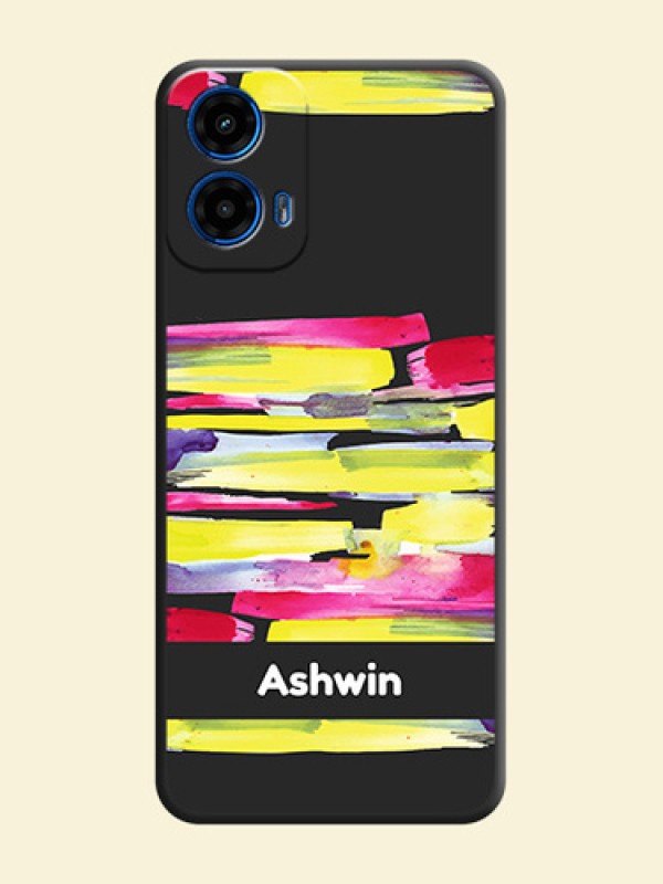 Brush Coloured On Space Black Custom Soft Matte Mobile Back Cover - Motorola Moto G45 5G