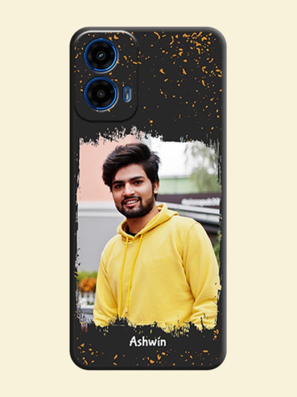 Spray Free Design on Photo On Space Black Custom Soft Matte Mobile Back Cover - Motorola Moto G45 5G