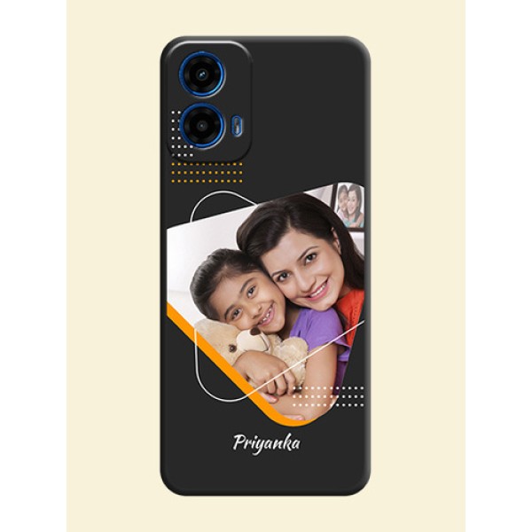 Yellow Triangle on Photo On Space Black Custom Soft Matte Mobile Back Cover - Motorola Moto G45 5G