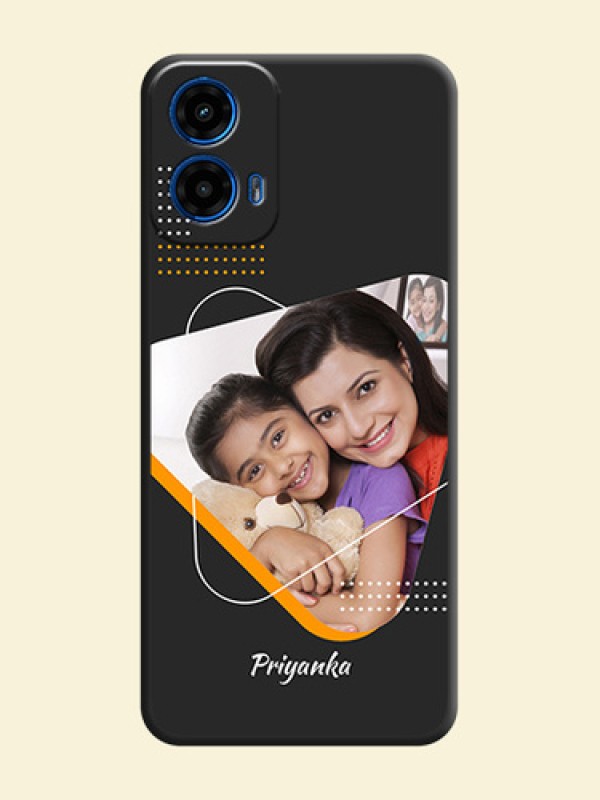 Yellow Triangle on Photo On Space Black Custom Soft Matte Mobile Back Cover - Motorola Moto G45 5G