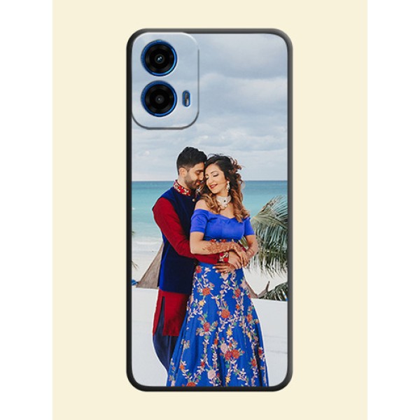 Full Single Pic Upload On Space Black Custom Soft Matte Mobile Back Cover - Motorola Moto G45 5G Full Single Pic Upload On Space Black Custom Soft Matte Mobile Back Cover - Motorola Moto G45 5G