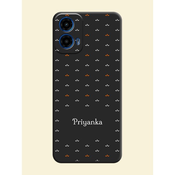 Simple Pattern With Custom Text On Space Black Custom Soft Matte Mobile Back Cover - Motorola Moto G45 5G Simple Pattern With Custom Text On Space Black Custom Soft Matte Mobile Back Cover - Motorola Moto G45 5G
