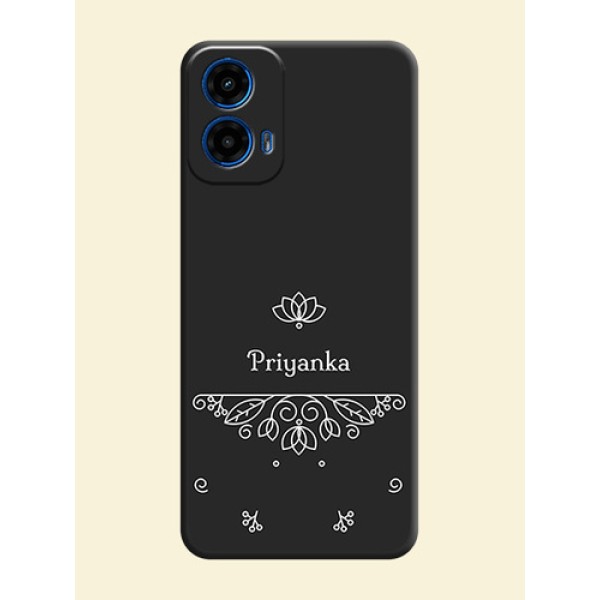 Lotus Garden Custom Text On Space Black Custom Soft Matte Mobile Back Cover - Motorola Moto G45 5G Lotus Garden Custom Text On Space Black Custom Soft Matte Mobile Back Cover - Motorola Moto G45 5G