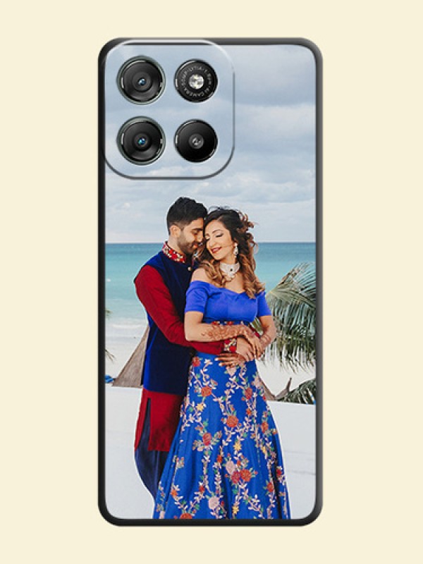Full Single Pic Upload On Space Black Custom Soft Matte Mobile Back Cover - Motorola Moto G57 Power