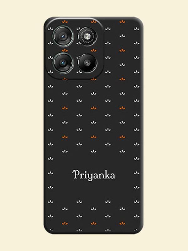 Simple Pattern With Custom Text On Space Black Custom Soft Matte Mobile Back Cover - Motorola Moto G57 Power