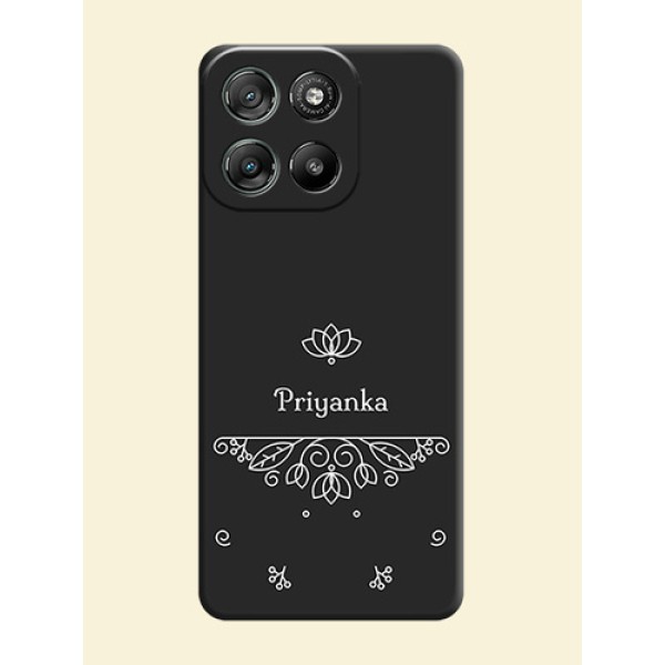 Lotus Garden Custom Text On Space Black Custom Soft Matte Mobile Back Cover - Motorola Moto G57 Power Lotus Garden Custom Text On Space Black Custom Soft Matte Mobile Back Cover - Motorola Moto G57 Power