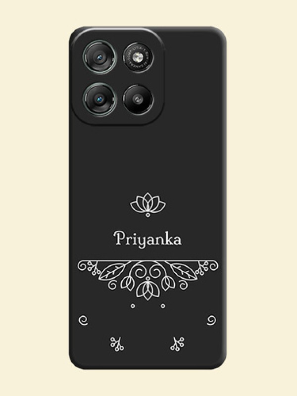 Lotus Garden Custom Text On Space Black Custom Soft Matte Mobile Back Cover - Motorola Moto G57 Power