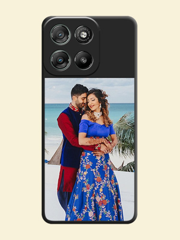Image Upload With Space Black Color On Custom Soft Matte Mobile Back Cover - Motorola Moto G57 Power