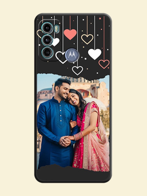 Love Hangings with Splash Wave Picture on Space Black Custom Soft Matte Phone Back Cover - Motorola Moto G60