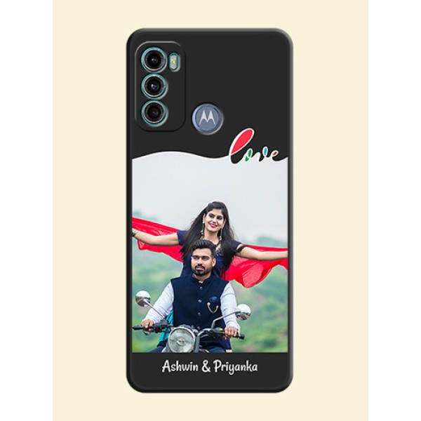 Fall in Love Pattern with Picture on Photo on Space Black Soft Matte Mobile Case - Motorola Moto G60 Fall in Love Pattern with Picture on Photo on Space Black Soft Matte Mobile Case - Motorola Moto G60
