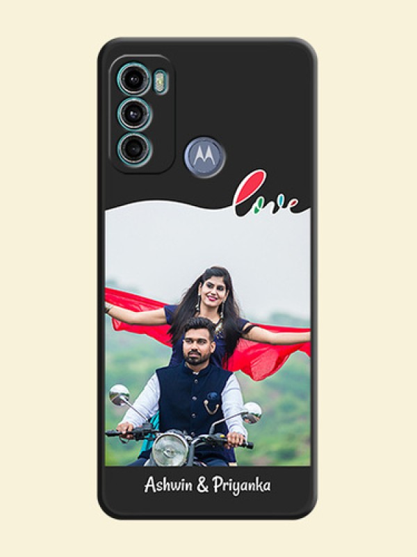 Fall in Love Pattern with Picture on Photo on Space Black Soft Matte Mobile Case - Motorola Moto G60