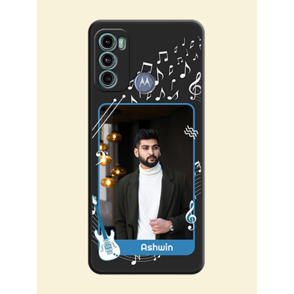 Musical Theme Design with Text on Photo on Space Black Soft Matte Mobile Case - Motorola Moto G60 Musical Theme Design with Text on Photo on Space Black Soft Matte Mobile Case - Motorola Moto G60