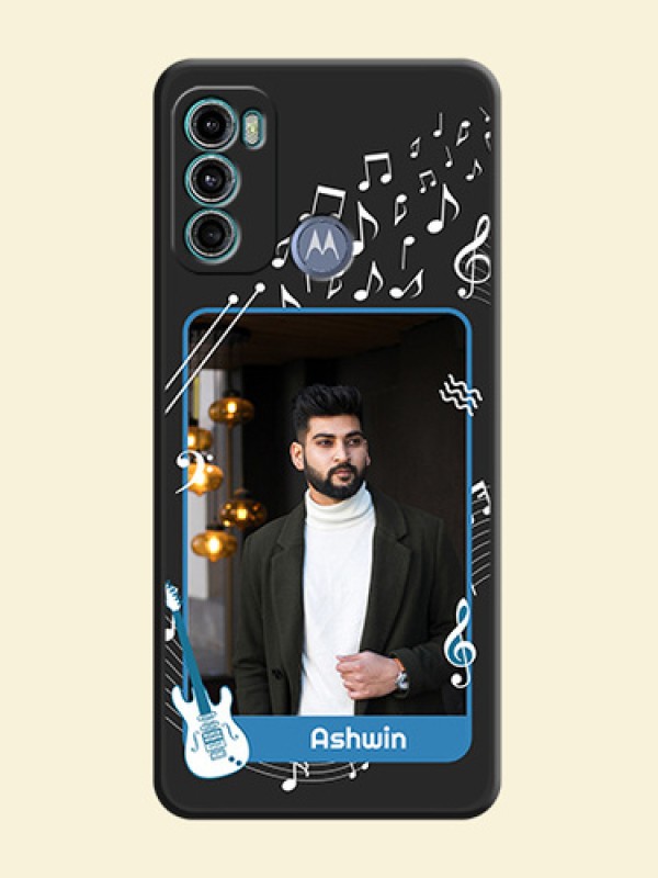 Musical Theme Design with Text on Photo on Space Black Soft Matte Mobile Case - Motorola Moto G60