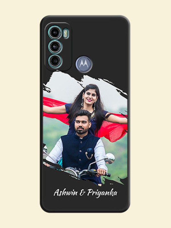 Grunge Brush Strokes on Photo on Space Black Soft Matte Back Cover - Motorola Moto G60