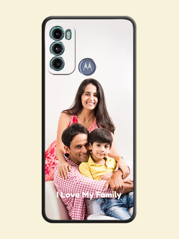 Full Single Pic Upload With Text On Space Black Personalized Soft Matte Phone Covers -Motorola Moto G60