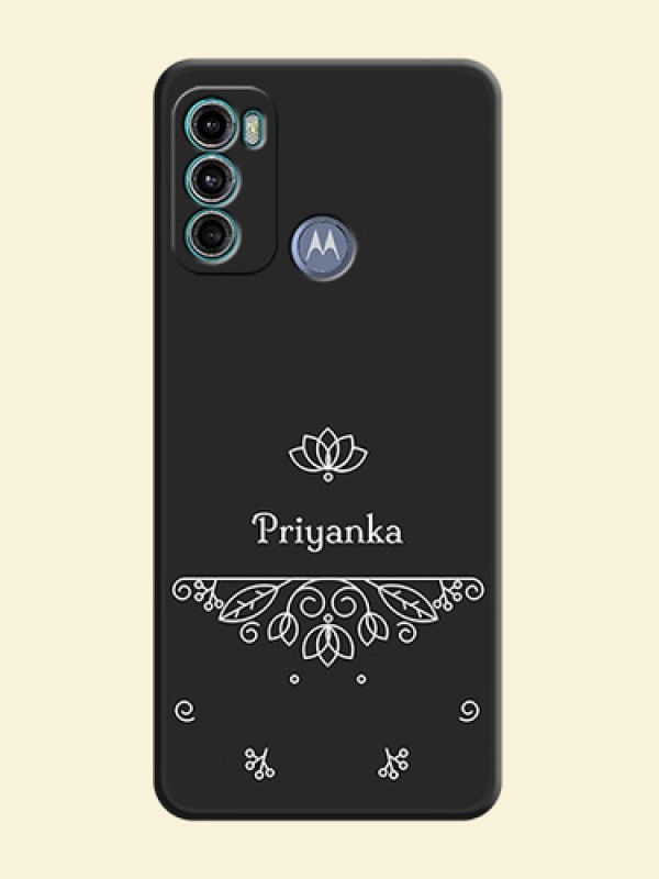 Lotus Garden Custom Text On Space Black Personalized Soft Matte Phone Covers -Motorola Moto G60