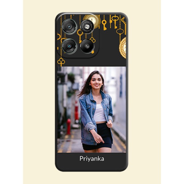 Decorative Design with Text On Space Black Custom Soft Matte Mobile Back Cover - Motorola Moto G67 Power Decorative Design with Text On Space Black Custom Soft Matte Mobile Back Cover - Motorola Moto G67 Power