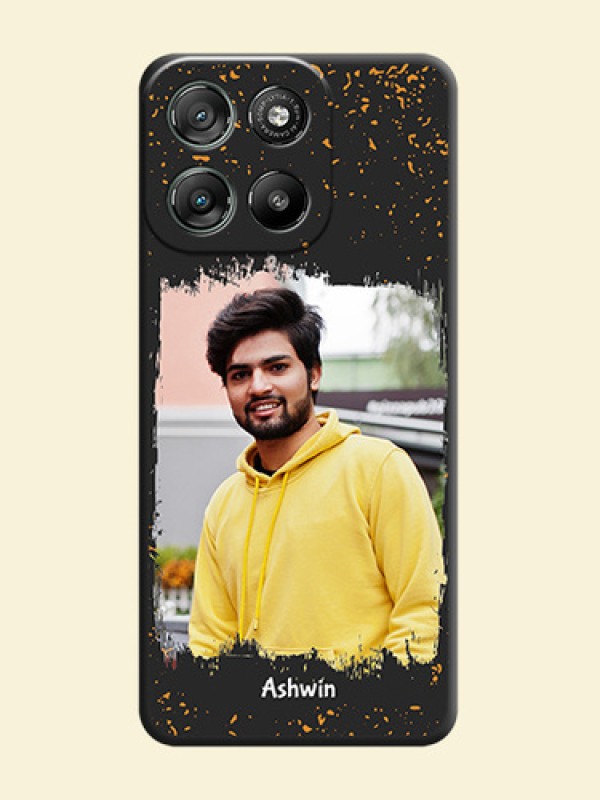 Spray Free Design on Photo On Space Black Custom Soft Matte Mobile Back Cover - Motorola Moto G67 Power