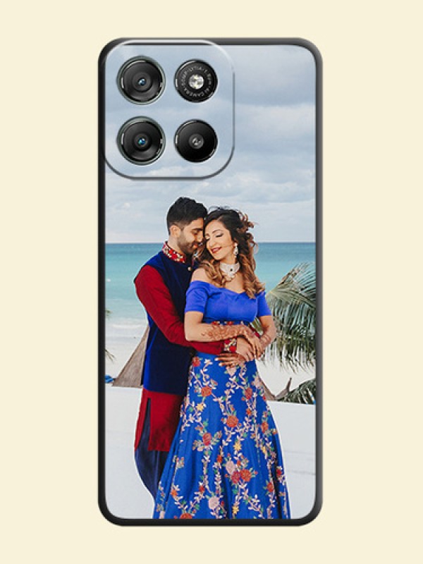 Full Single Pic Upload On Space Black Custom Soft Matte Mobile Back Cover - Motorola Moto G67 Power