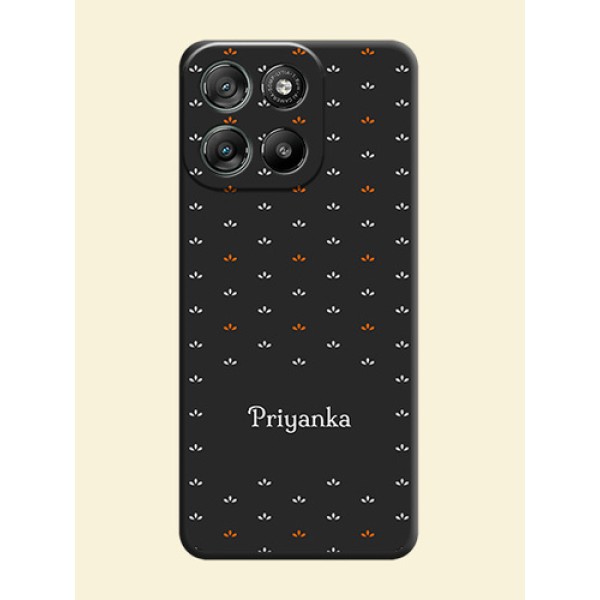 Simple Pattern With Custom Text On Space Black Custom Soft Matte Mobile Back Cover - Motorola Moto G67 Power Simple Pattern With Custom Text On Space Black Custom Soft Matte Mobile Back Cover - Motorola Moto G67 Power