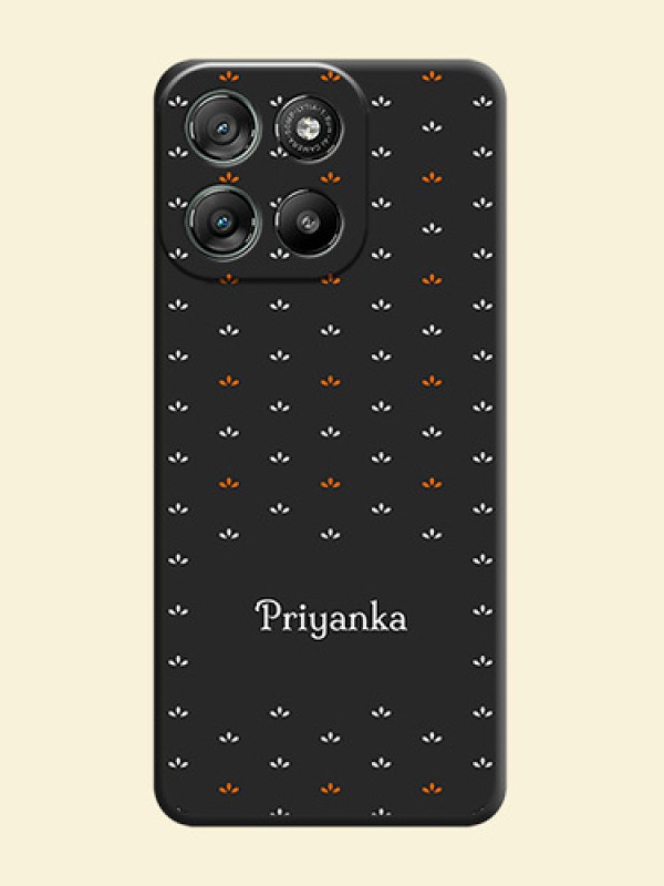 Simple Pattern With Custom Text On Space Black Custom Soft Matte Mobile Back Cover - Motorola Moto G67 Power