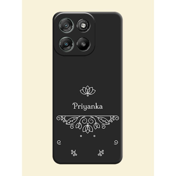 Lotus Garden Custom Text On Space Black Custom Soft Matte Mobile Back Cover - Motorola Moto G67 Power Lotus Garden Custom Text On Space Black Custom Soft Matte Mobile Back Cover - Motorola Moto G67 Power