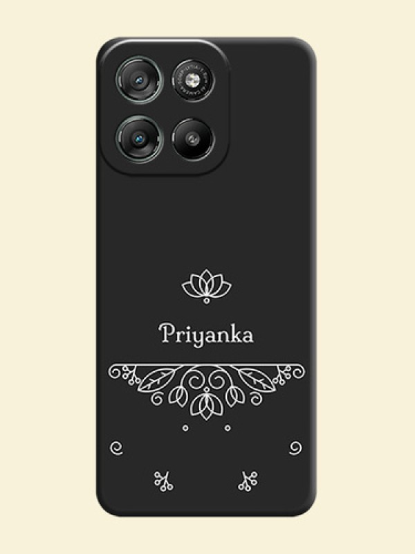 Lotus Garden Custom Text On Space Black Custom Soft Matte Mobile Back Cover - Motorola Moto G67 Power