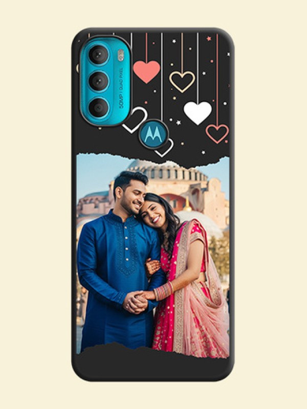 Love Hangings with Splash Wave Picture on Space Black Custom Soft Matte Phone Back Cover - Moto G71 5G