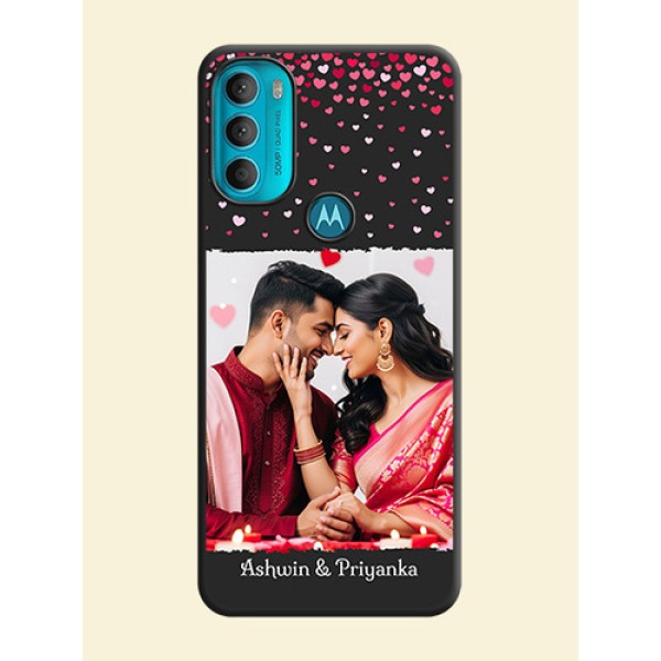 Fall in Love with Your Partner  on Photo on Space Black Soft Matte Phone Cover - Moto G71 5G