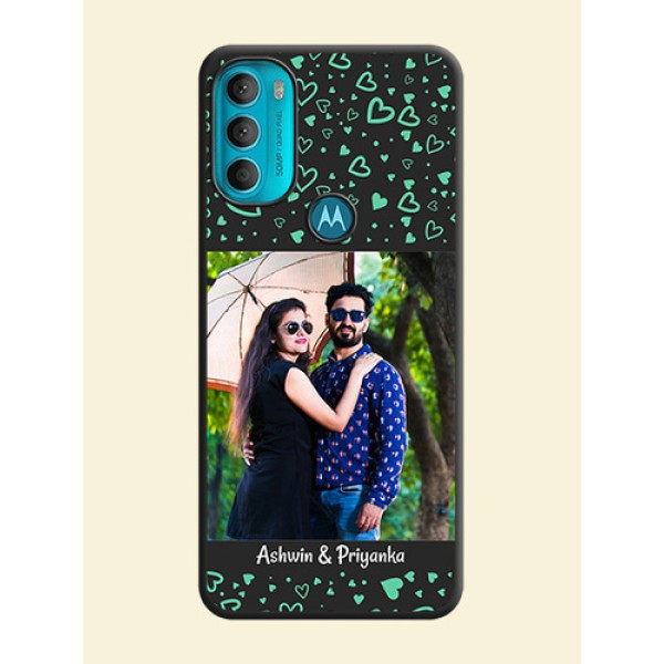 Sea Green Indefinite Love Pattern on Photo on Space Black Soft Matte Mobile Cover - Moto G71 5G Sea Green Indefinite Love Pattern on Photo on Space Black Soft Matte Mobile Cover - Moto G71 5G