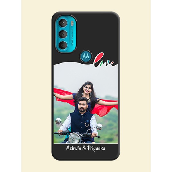 Fall in Love Pattern with Picture on Photo on Space Black Soft Matte Mobile Case - Moto G71 5G Fall in Love Pattern with Picture on Photo on Space Black Soft Matte Mobile Case - Moto G71 5G