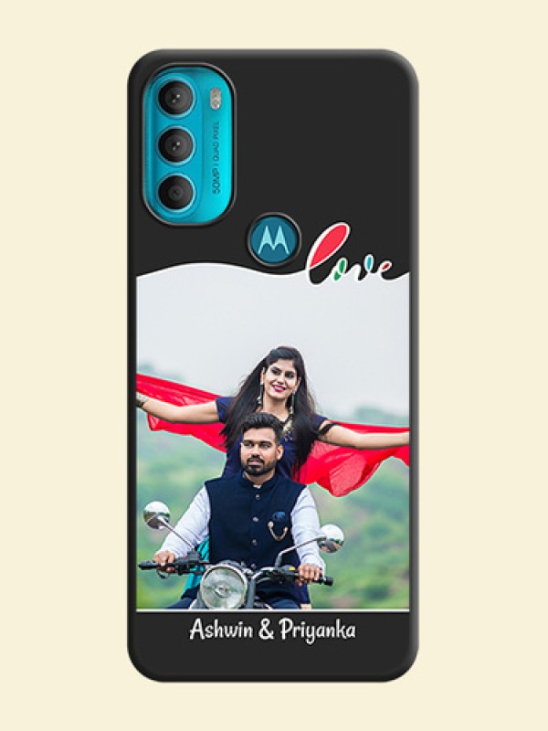 Fall in Love Pattern with Picture on Photo on Space Black Soft Matte Mobile Case - Moto G71 5G