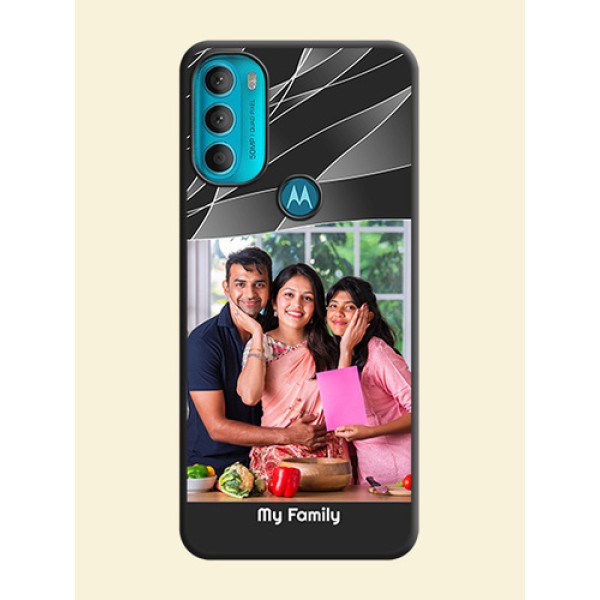 Mixed Wave Lines on Photo on Space Black Soft Matte Mobile Cover - Moto G71 5G Mixed Wave Lines on Photo on Space Black Soft Matte Mobile Cover - Moto G71 5G
