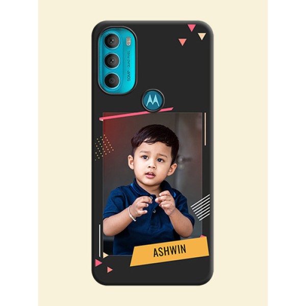 Photo Frame with Triangle Small Dots on Photo on Space Black Soft Matte Back Cover - Moto G71 5G Photo Frame with Triangle Small Dots on Photo on Space Black Soft Matte Back Cover - Moto G71 5G