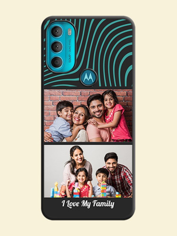 Wave Pattern with 2 Image Holder on Space Black Personalized Soft Matte Phone Covers - Moto G71 5G