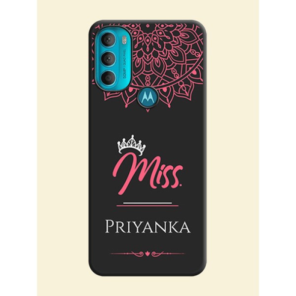 Mrs Name with Floral Design on Space Black Personalized Soft Matte Phone Covers - Moto G71 5G Mrs Name with Floral Design on Space Black Personalized Soft Matte Phone Covers - Moto G71 5G