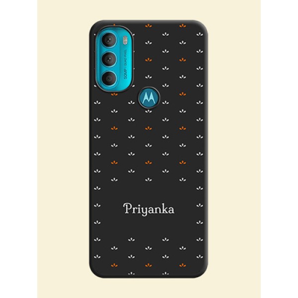 Simple Pattern With Custom Text On Space Black Personalized Soft Matte Phone Covers -Motorola Moto G71 5G Simple Pattern With Custom Text On Space Black Personalized Soft Matte Phone Covers -Motorola Moto G71 5G