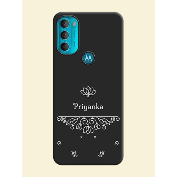Lotus Garden Custom Text On Space Black Personalized Soft Matte Phone Covers -Motorola Moto G71 5G Lotus Garden Custom Text On Space Black Personalized Soft Matte Phone Covers -Motorola Moto G71 5G